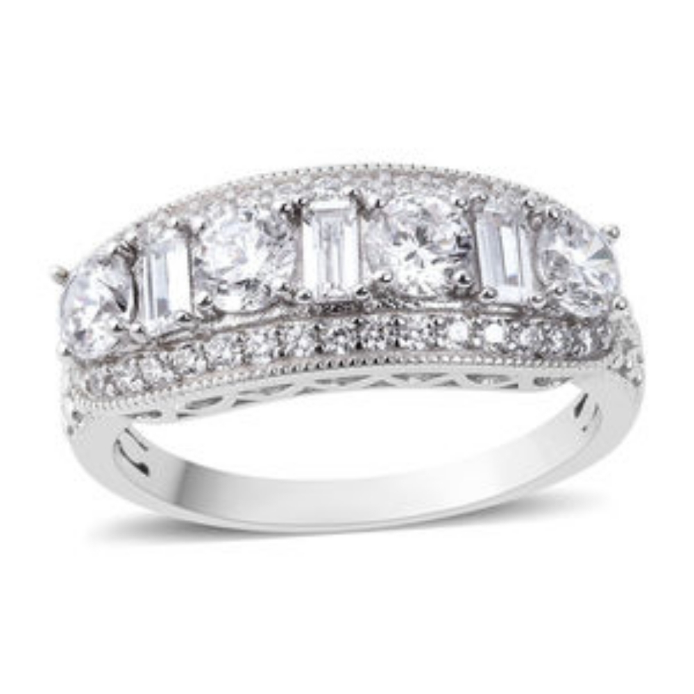 Xavier Simulated Diamond Ring in Sterling Silver